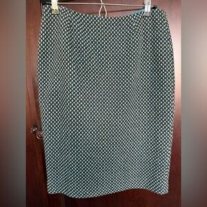 Stunning Nine West Dark Gray, Turquoise and Tan Tweed Wool Blend Pencil Skirt 4